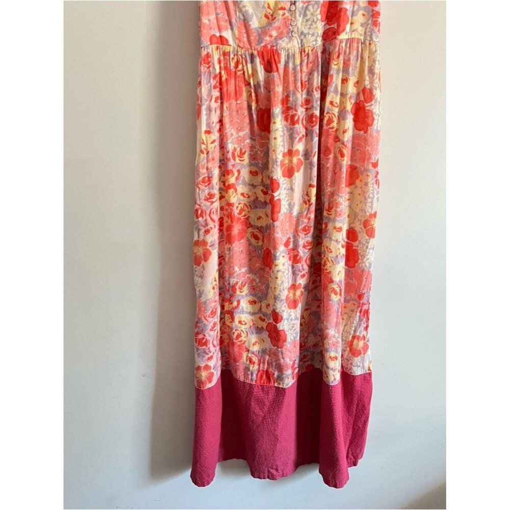 April Cornell Floral Boho Midi Dress 100% Cotton Size Medium Cottagecore - Picture 8 of 12